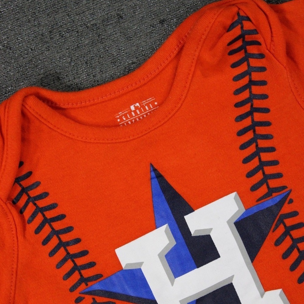 MLB Houston Astros Orange Baseball Stitch Infant Bodysuit 12M Genuine Merch